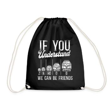 Freight Diesel Train Driver - Drawstring Bag - black - Front