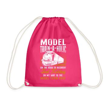 Freight Diesel Train Driver - Drawstring Bag - fuchsia - Front