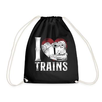 Freight Diesel Train Driver - Drawstring Bag - black - Front