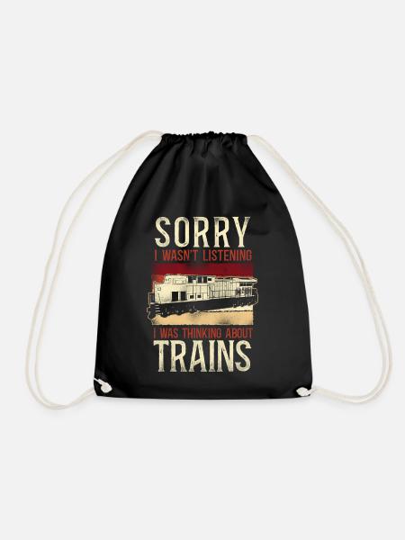 Freight Diesel Train Driver - Drawstring Bag - black