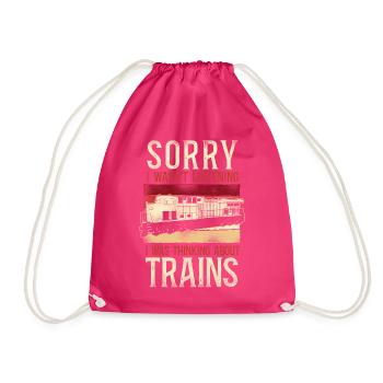 Freight Diesel Train Driver - Drawstring Bag - fuchsia - Front