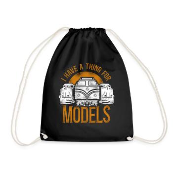 Freight Diesel Train Driver - Drawstring Bag - black - Front