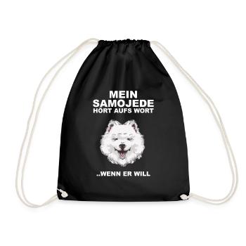Samoyede écoute la parole quand il veut Saojeden - Sac de sport léger - noir - Devant