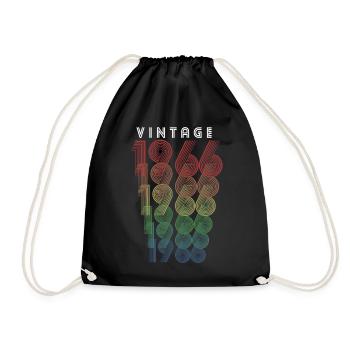 Millésime 1966 Année de naissance 1966 Millésime Anniversaire - Sac de sport léger - noir - Devant