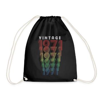 Vintage 1971 Year of birth 1971 Vintage Birthday - Drawstring Bag - black - Front