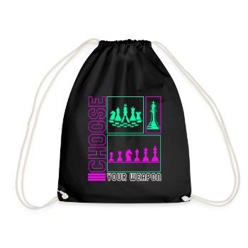 Chess Lover Shirt, Choose Your Weapon Board Game - Drawstring Bag - black - Front