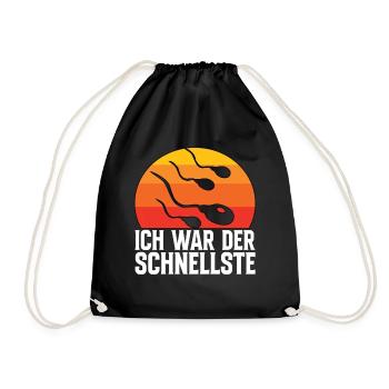 Ich War Der Schnellste - Sperma Samen Lustig - Turnbeutel - Schwarz - Vorne