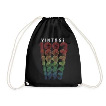 Vintage 1993 Year of birth 1993 Vintage Birthday - Drawstring Bag - black - Front