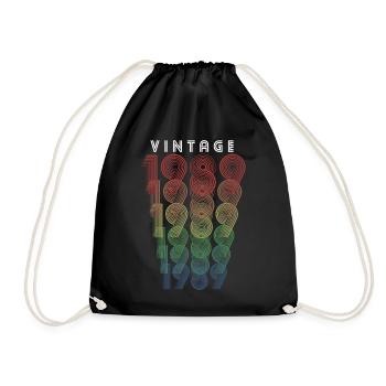 Millésime 1989 Année de naissance 1989 Millésime Anniversaire - Sac de sport léger - noir - Devant