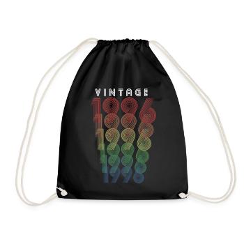 Vintage 1996 Year of birth 1996 Vintage Birthday - Drawstring Bag - black - Front