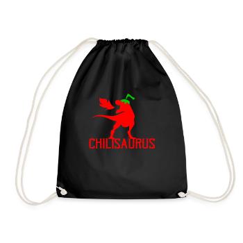 Chilisaurus Chili Dinosaur - Drawstring Bag - black - Front