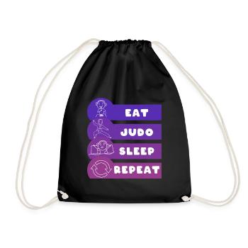 Manger Judo Dormir Répéter - Sac de sport léger - noir - Devant