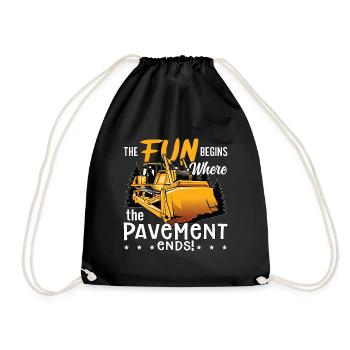 Excavator Bulldozer Bulldozer Bulldozer Construction Worker Gift - Drawstring Bag - black - Front