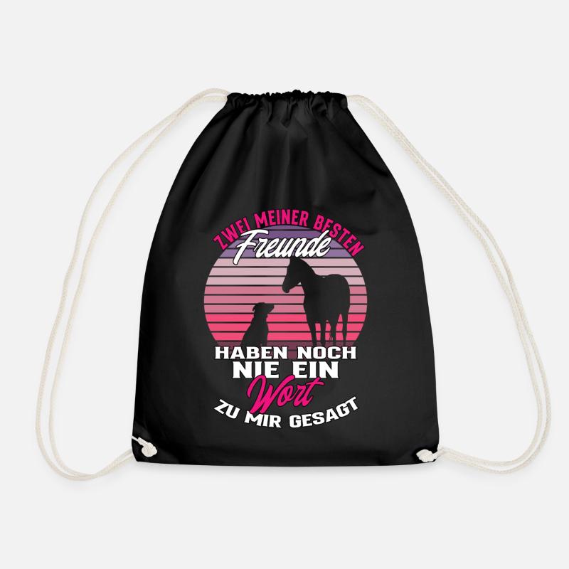 Pferd Und Hund Beste Freunde Spruch Geschenkidee - Turnbeutel - Schwarz