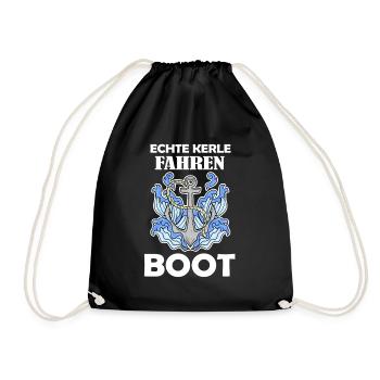 Motorboot Kapitän Bootsführerschein - Turnbeutel - Schwarz - Vorne