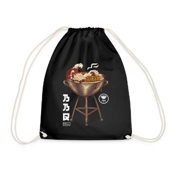 Barbecue - BBQ - Grilling - Japanese Ramen Style - Turnbeutel - Schwarz - Vorne
