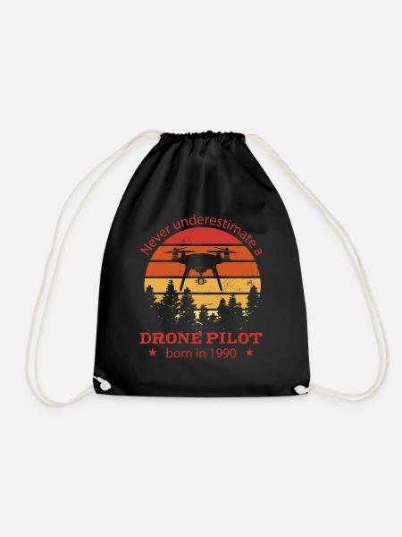 Pilote de drone né en 1990 Anniversaire Quadcopter - Sac de sport léger - noir