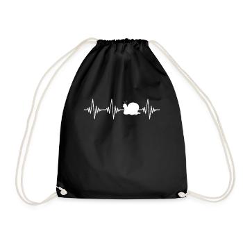 Snail Heartbeat - Drawstring Bag - black - Front