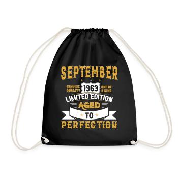 Anniversaire Septembre 1963 né Vintage - Sac de sport léger - noir - Devant