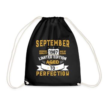 Anniversaire Septembre 1987 né Vintage - Sac de sport léger - noir - Devant