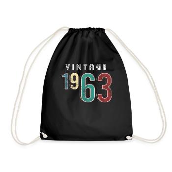 Vintage 1963 Anniversaire Né année 1963 - Sac de sport léger - noir - Devant