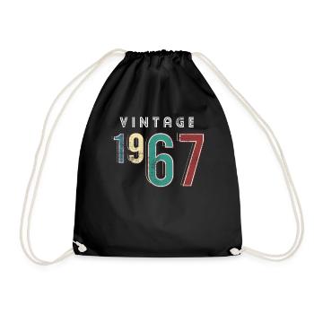 Vintage 1967 Birthday Born year 1967 - Drawstring Bag - black - Front