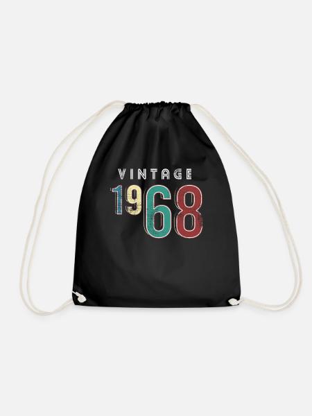 Vintage 1968 Geburtstag Jahrgang Geburtsjahr 1968 - Turnbeutel - Schwarz
