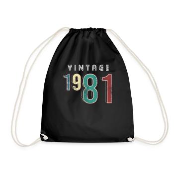 Millésime 1981 Anniversaire Né année 1981 - Sac de sport léger - noir - Devant