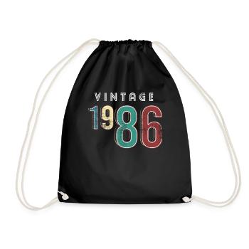 Millésime 1986 Anniversaire Année née 1986 - Sac de sport léger - noir - Devant