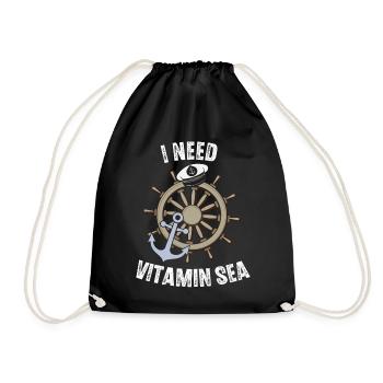 Sailing Motorboat Ship Sailor Sailboat - Drawstring Bag - black - Front