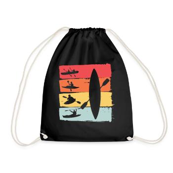 Kanurennsport Kanu Retro Geschenk - Turnbeutel - Schwarz - Vorne