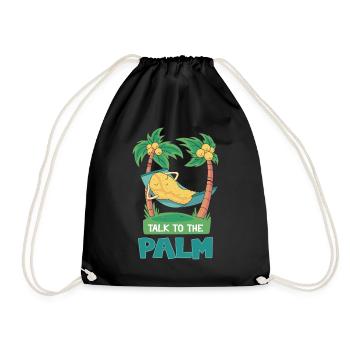 Monkey in the Hammock - Talk To The Palm - Drawstring Bag - black - Front