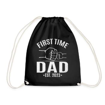 Zum ersten Mal Dad Est. 2023 Papa wird Vaterschaft - Turnbeutel - Schwarz - Vorne