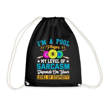 Billiards Pool Billiards Billiards Ball Billiards Cook 8Ball - Drawstring Bag - black - Front