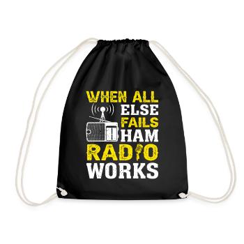 Funk Amateur Funker Funken Radio Hobby Geschenk - Turnbeutel - Schwarz - Vorne