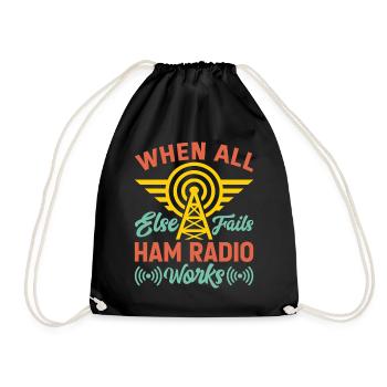Funk Amateur Funker Funken Radio Hobby Geschenk - Turnbeutel - Schwarz - Vorne
