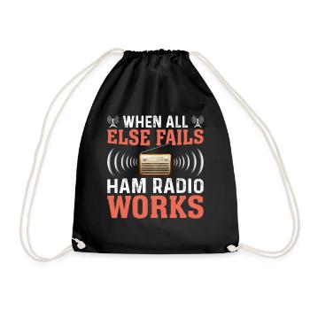 Funk Amateur Funker Funken Radio Hobby Geschenk - Turnbeutel - Schwarz - Vorne