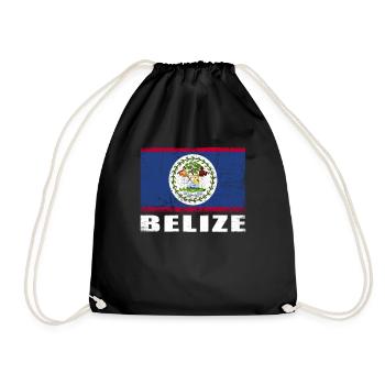 Belize Flag Grunge Belize Flag - Drawstring Bag - black - Front
