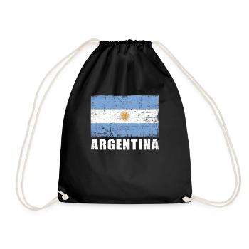 Argentinien Flagge Grunge Argentinien Fahne - Turnbeutel - Schwarz - Vorne