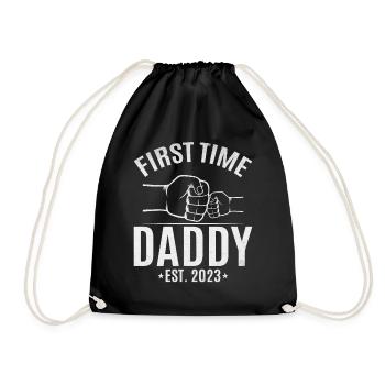 Zum ersten Mal Daddy Est. 2023 Papa wird - Turnbeutel - Schwarz - Vorne