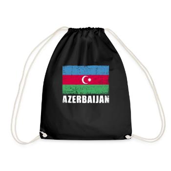 Azerbaijan Flag Grunge Azerbaijan Flag - Drawstring Bag - black - Front