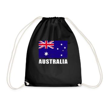 Australia Flag Grunge Australia Flag - Drawstring Bag - black - Front