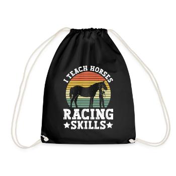 Pferdetrainer Reiten Pferd Reitlehrer - Turnbeutel - Schwarz - Vorne