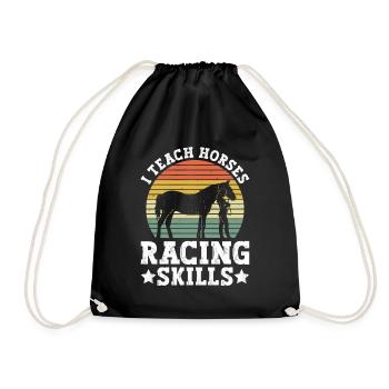 Horse Trainer Riding Horse Riding Instructor - Drawstring Bag - black - Front