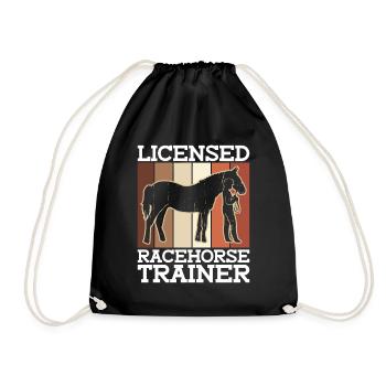 Licensed Racehorse Trainer - Horse Trainer - Drawstring Bag - black - Front