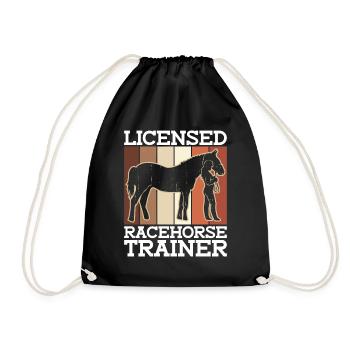 Licensed Racehorse Trainer - Horse Trainer - Drawstring Bag - black - Front