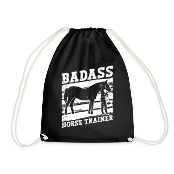 Badass Horse Trainer - Horse Trainer Riding Riding - Drawstring Bag - black - Front