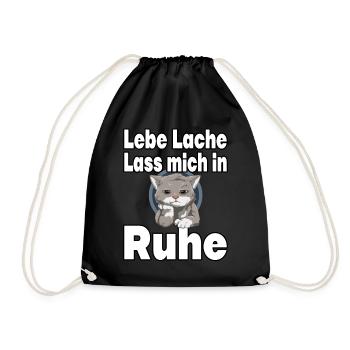 Lebe Lache Lass Mich In Ruhe - Katze - Turnbeutel - Schwarz - Vorne