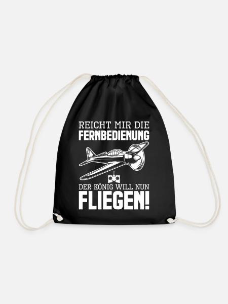 Modellflug Modellbau Modellfliegen - Turnbeutel - Schwarz