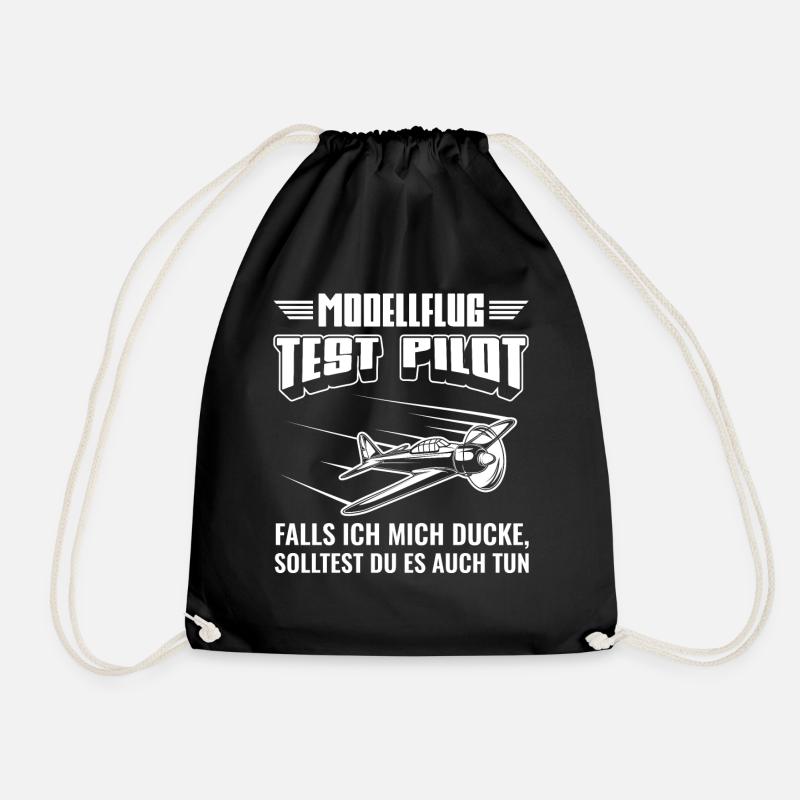 Modellfliegen | Modellflug Pilot Geschenk - Turnbeutel - Schwarz